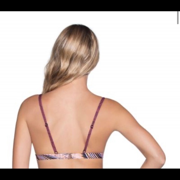 NWT Maaji burgundy Palm Leaf Print Bikini Ruffle - Picture 2 of 6